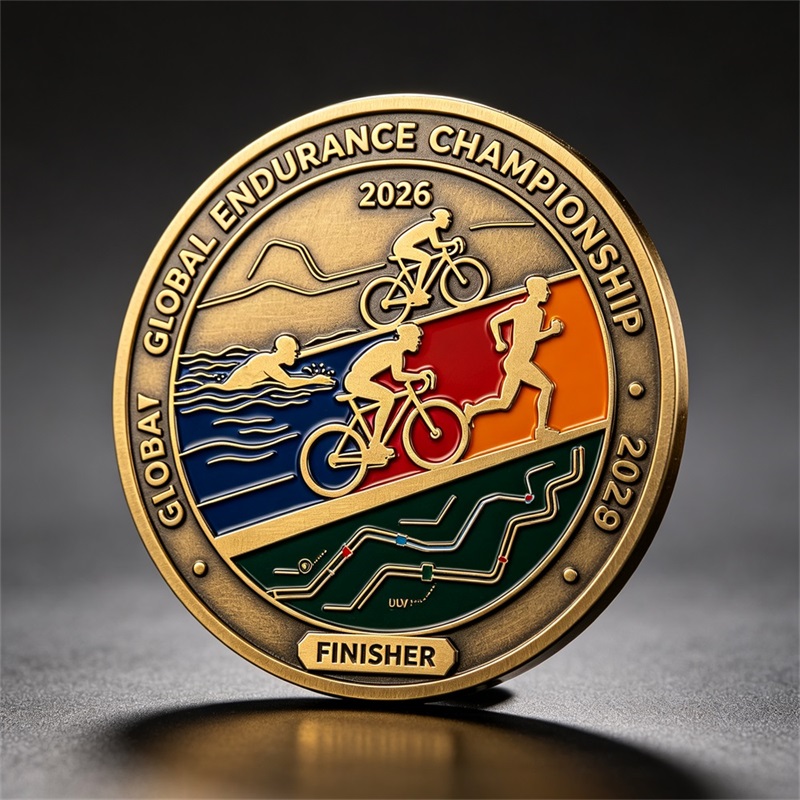 Custom Sports Enamel Challenge Coins Manufacturer | Event & Marathon Coin Factory